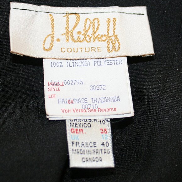 VINTAGE J. RIBKOFF COUTURE Dress Sheath Black White Dimensional Floral Midi 10 - Picture 6 of 12